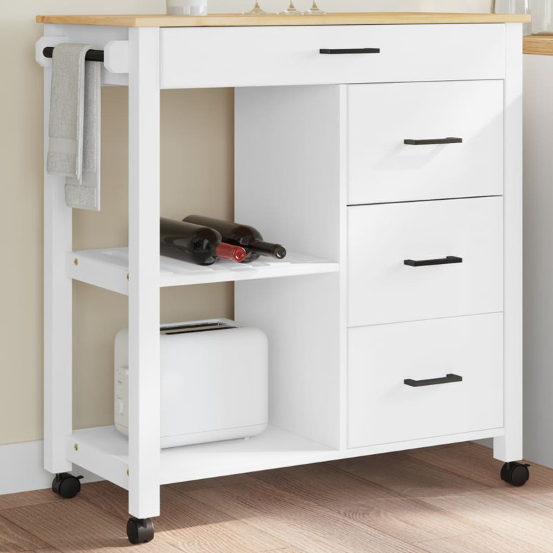 Kitchen Serving Cart, White