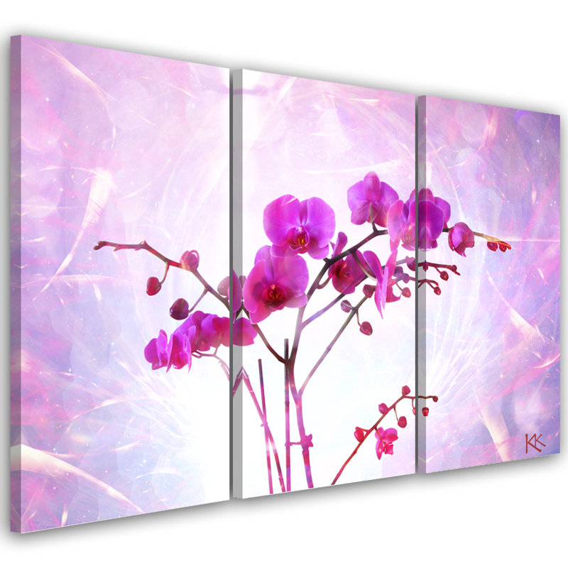 Essential Orchid - 3 Piece Wrapped Canvas Print Set, 100cm H x 150cm W