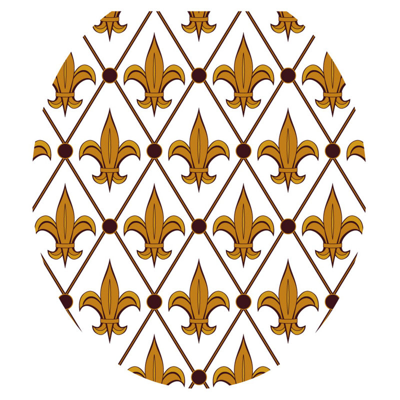 Adhésif décoratif classique pour siège de toilette Fleur-De-Lis, Rond
