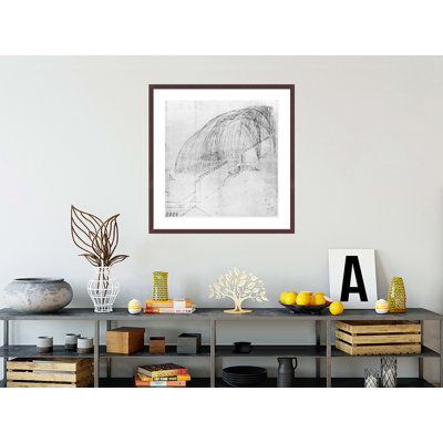Mortars firing stones over a wall into a fort table 1 from the Codex Altanticus by Leonardo da Vinci -Framed Giclee Print