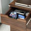Armoire de bureau avec roulettes et 3 tiroirs, grain de bois brun, unité de tiroir de rangement pratique, optimiser