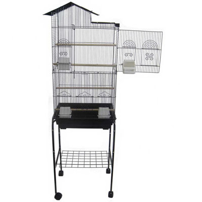 Cage à oiseau avec support et 4 portes