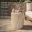 Outdoor Carved Side Table with Solid Pedestal Base and Half-Sphere Tabletop, Lightweight Concrete Multi-Functional End Table