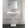 Etoile 25.38" Tall White Ceramic Rectangular Pedestal Bathroom Sink with Overflow