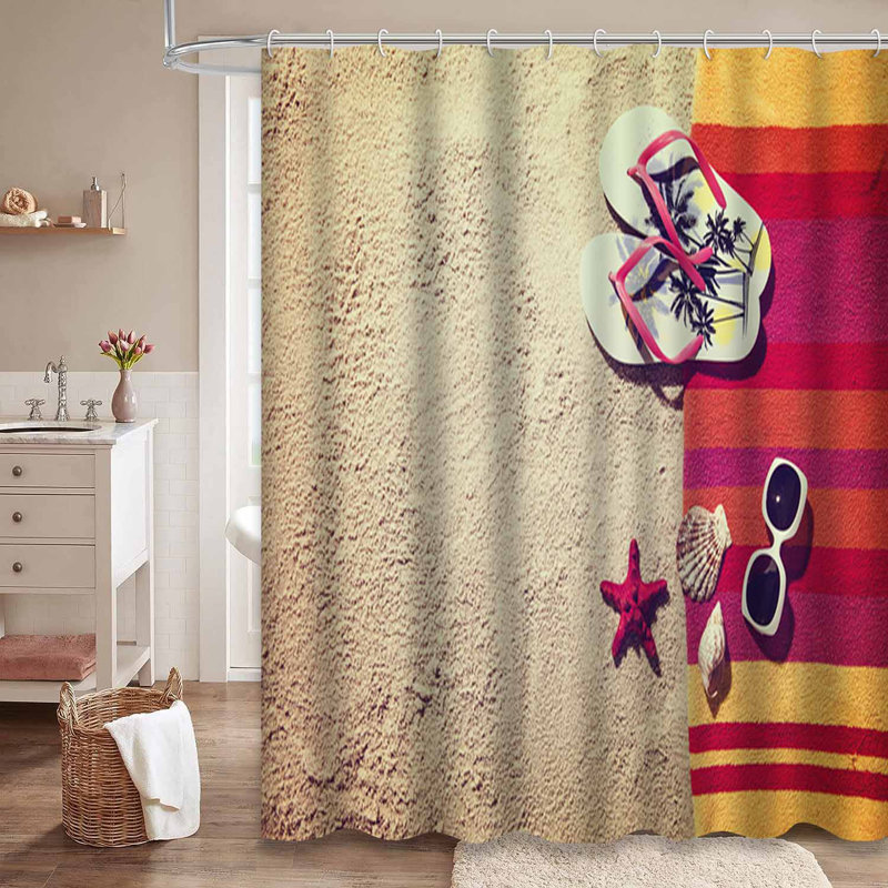 Serviette de plage Sandy Beach Summer Sea Shore avec 12 crochets, L 72 po x l 72 po