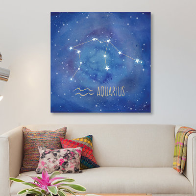 «Star Sign Aquarius», impression sur toile tendue