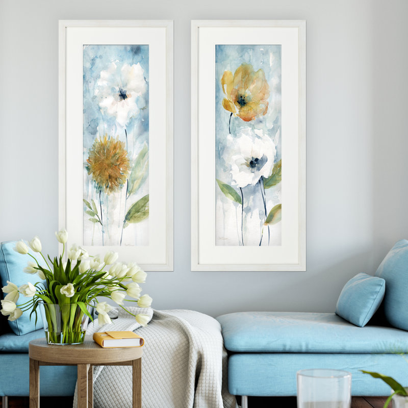 « holland spring fleuris », ensemble de 2 reproductions de peintures à l’acrylique encadrées