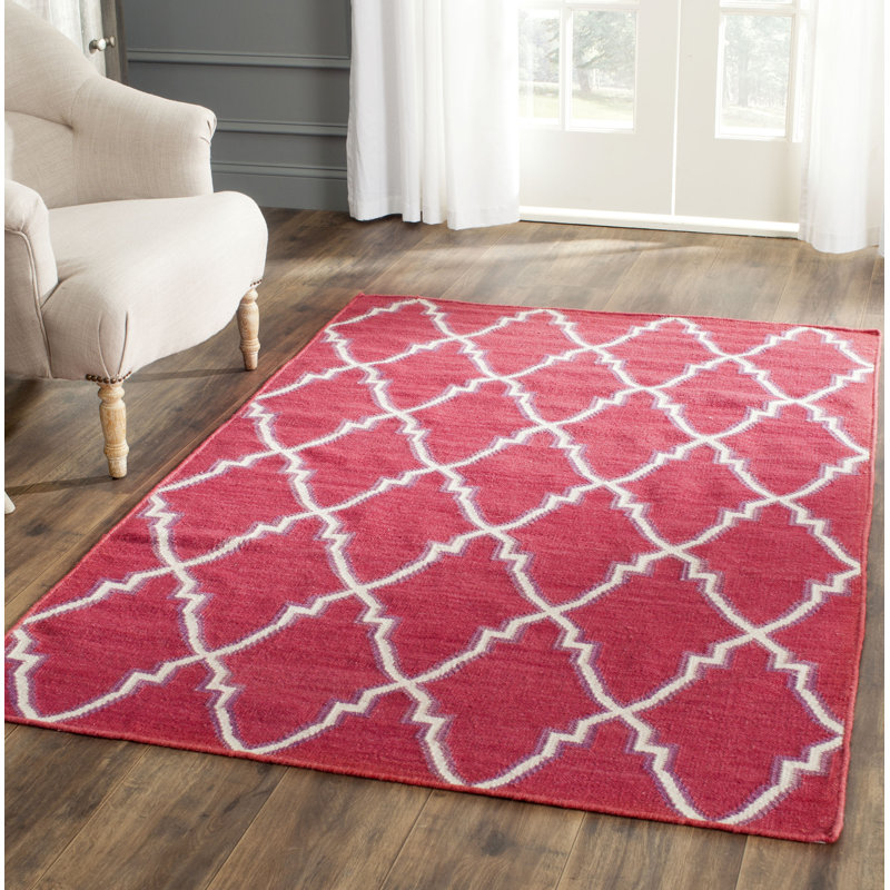Normal Geometric Wool Hand Woven Area Rug, Rectangle 122 x 183 cm