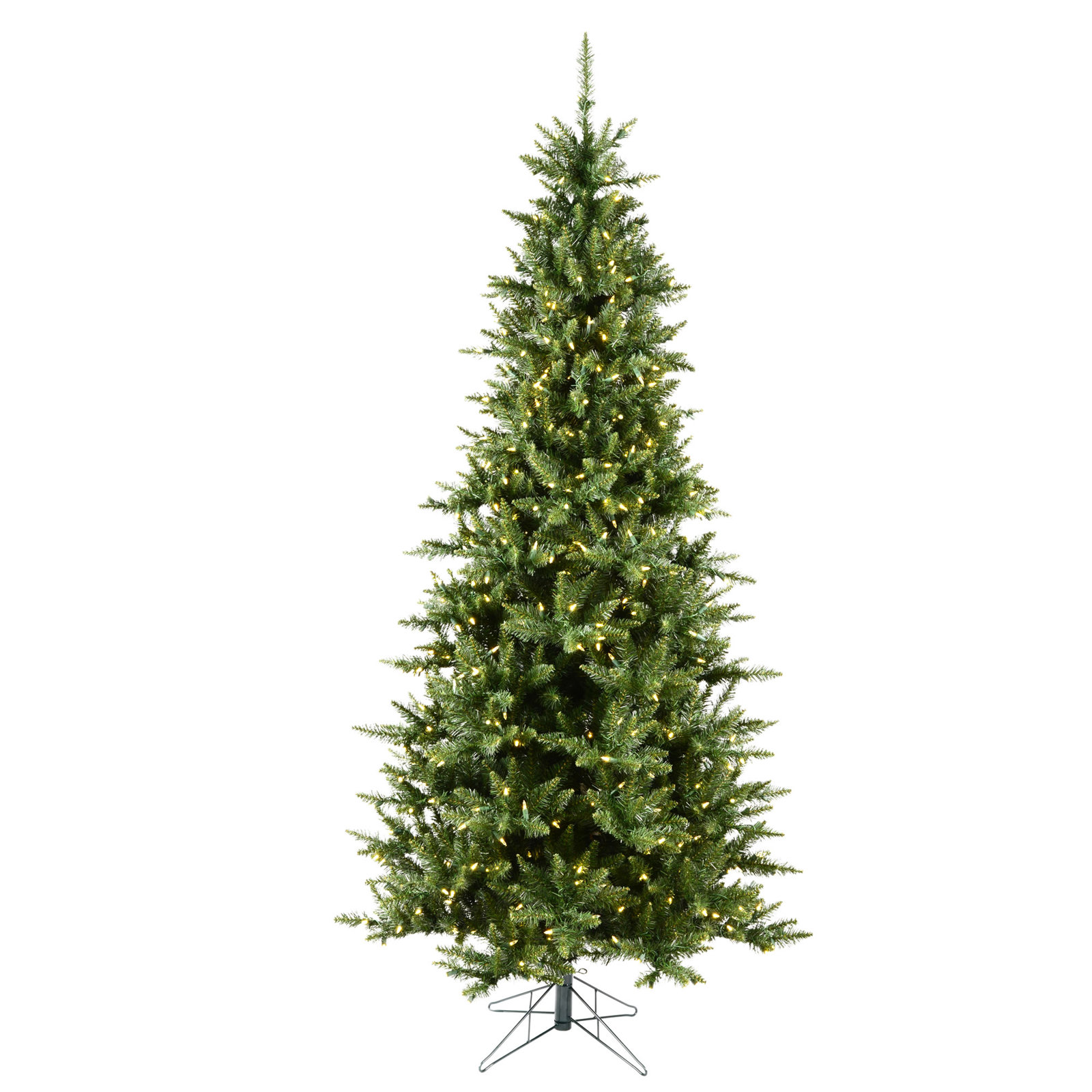 Peabody Fir Slim Artificial Christmas Tree, 12' H, Clear Lights, Pre-Lit