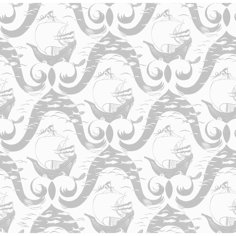 Rouleau de papier peint L 33 pi x l 20,5 po Paule Marrot Cravelle, Gris clair