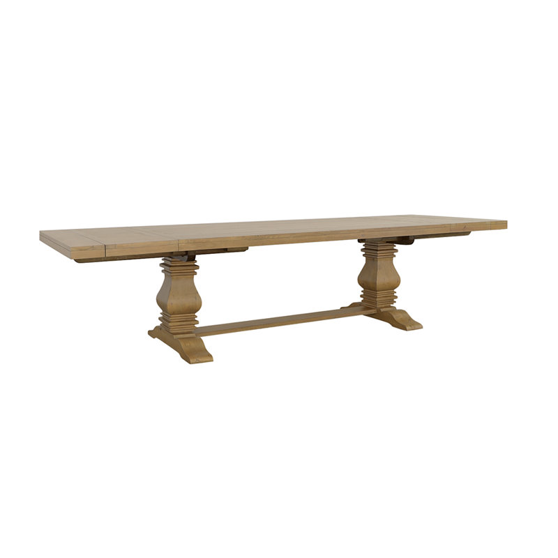 Morriston Extendable Solid Wood Dining Table, Grayish Brown