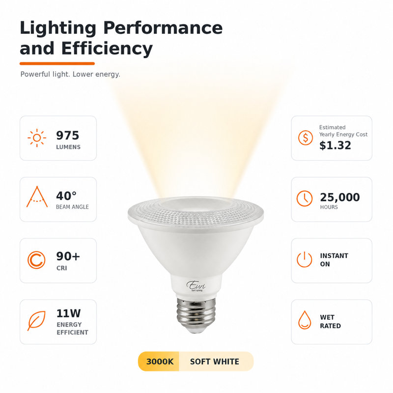 Ampoules DEL PAR30 Euri Lighting, 11 W, 975 lm, équivalent 75 W, 3000 K, culot E26, à dimmables, homologuées CEC/JA8/UL, ensemble de 2