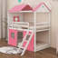 Lit simple superposé en bois avec fenêtres, rebords et tente-1334444062