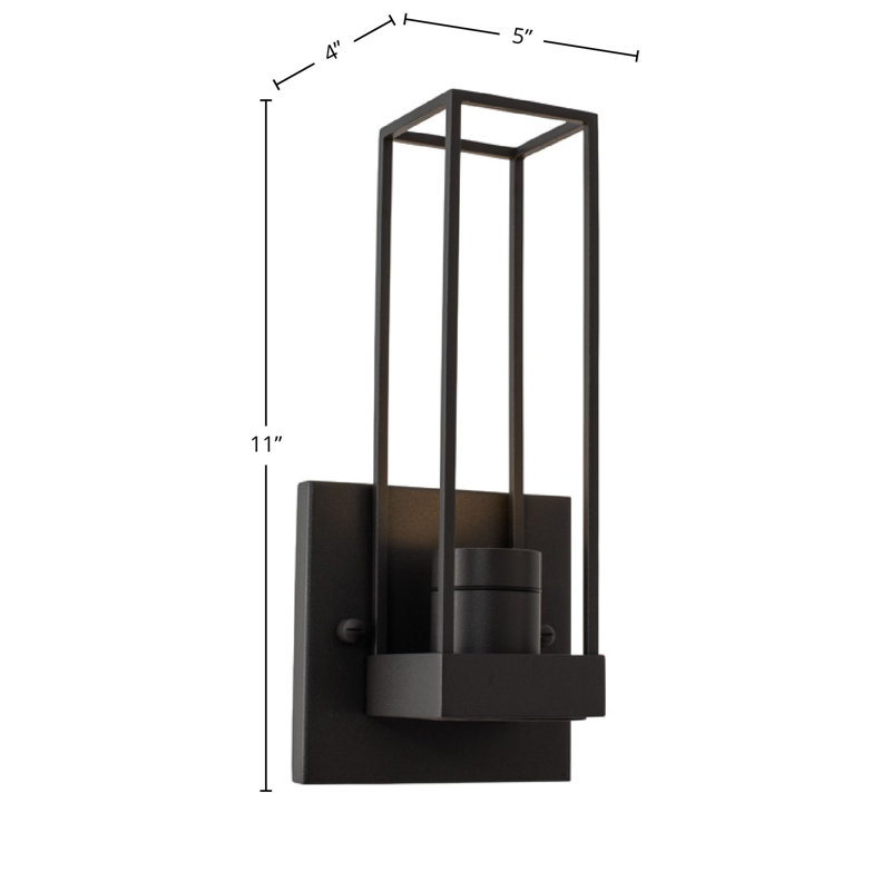 1 LT Matte Black Outdoor Wall Sconce Kalco