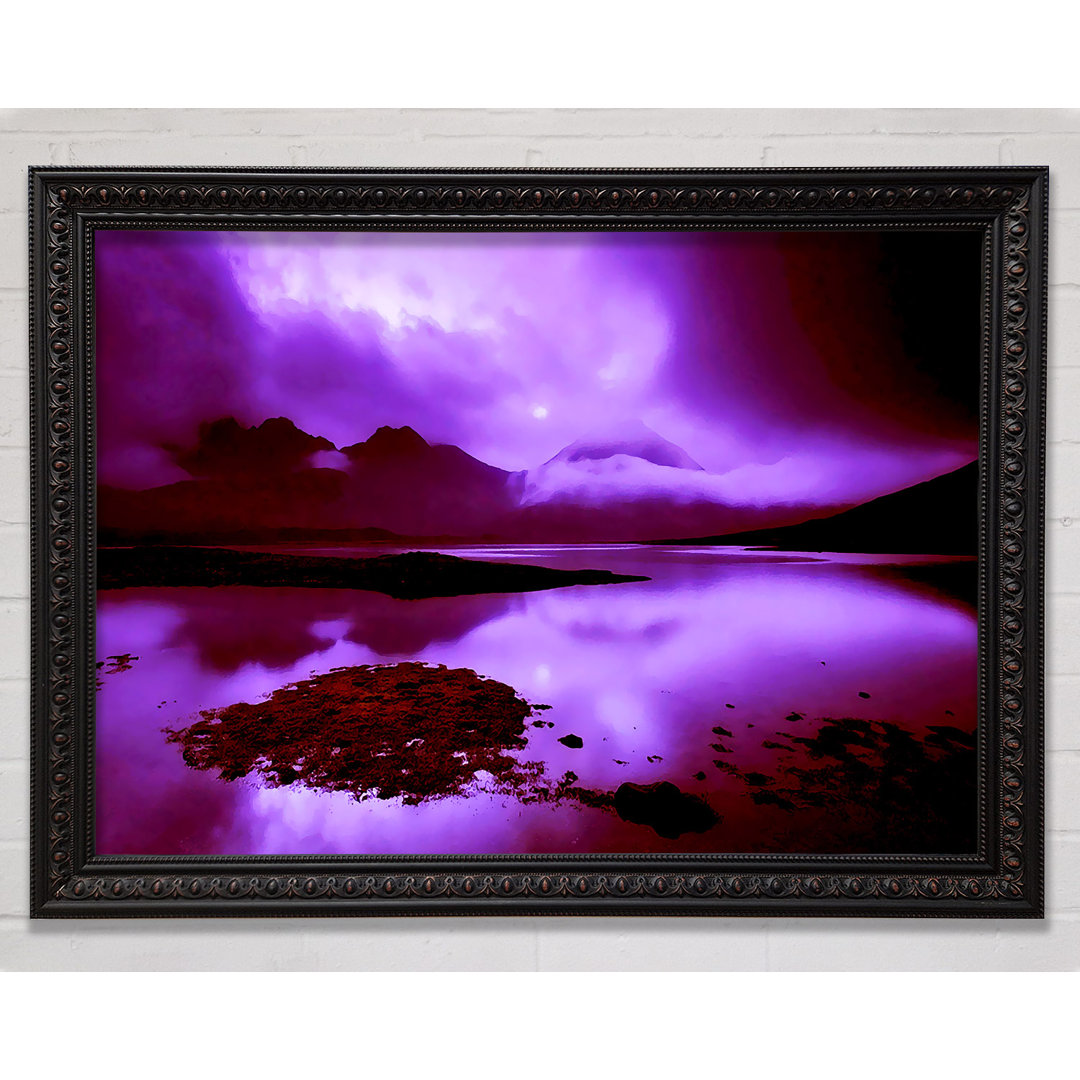 Gerahmtes Leinwandbild Purple Loch Dusk