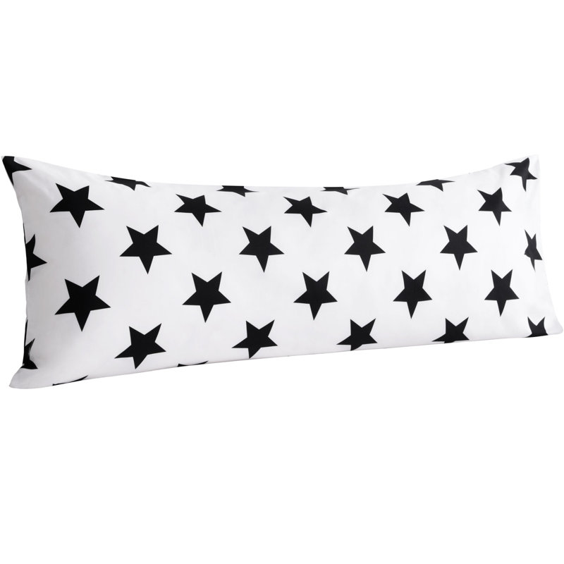 Vertical Pillowcase,1800TC Brushed Microfiber & No-Gap Seal?, Black/White Starburst