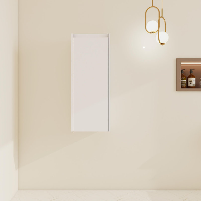 Rangement mural flottant simple pour salle de bain 12 po Travus avec 1 tablette Travus, Blanc