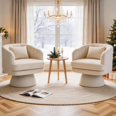 Fauteuil demi-tonneau pivotant de 27,8 po de largeur