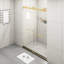 60" Width X 76" Height Shower Doors, Brushed Gold, Seamless Design - Bathroom Harmony Gold Doors 60"x76", 3/8" Clear Tempered Glass Elegance Restored