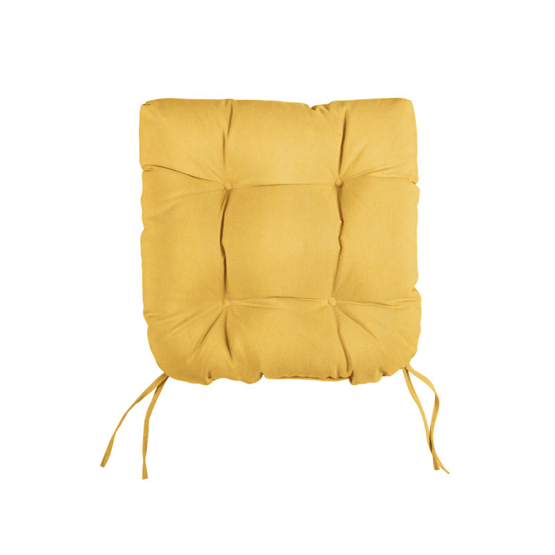 Tufted Outdoor Sunbrella Seat Cushion, 19" W, Daffodil