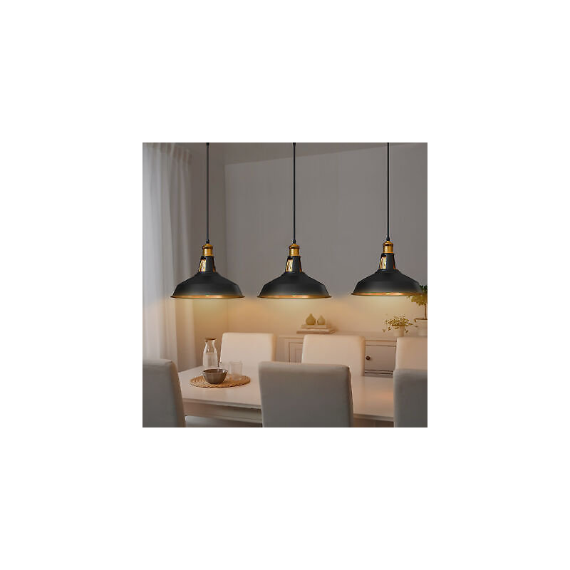 Annesa 1-Light Pendant –Black Inner Gold Industrial Modern Ceiling Light by Borough Wharf, Yes