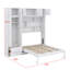 Lit escamotable avec armoire supérieure, tablettes et garde-robe, lit pliant peu encombrant-174084250