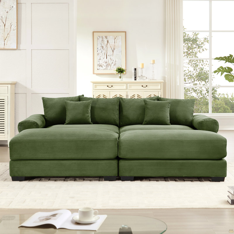 Canapé modulaire surdimensionné de 92 po Cloud, Vert