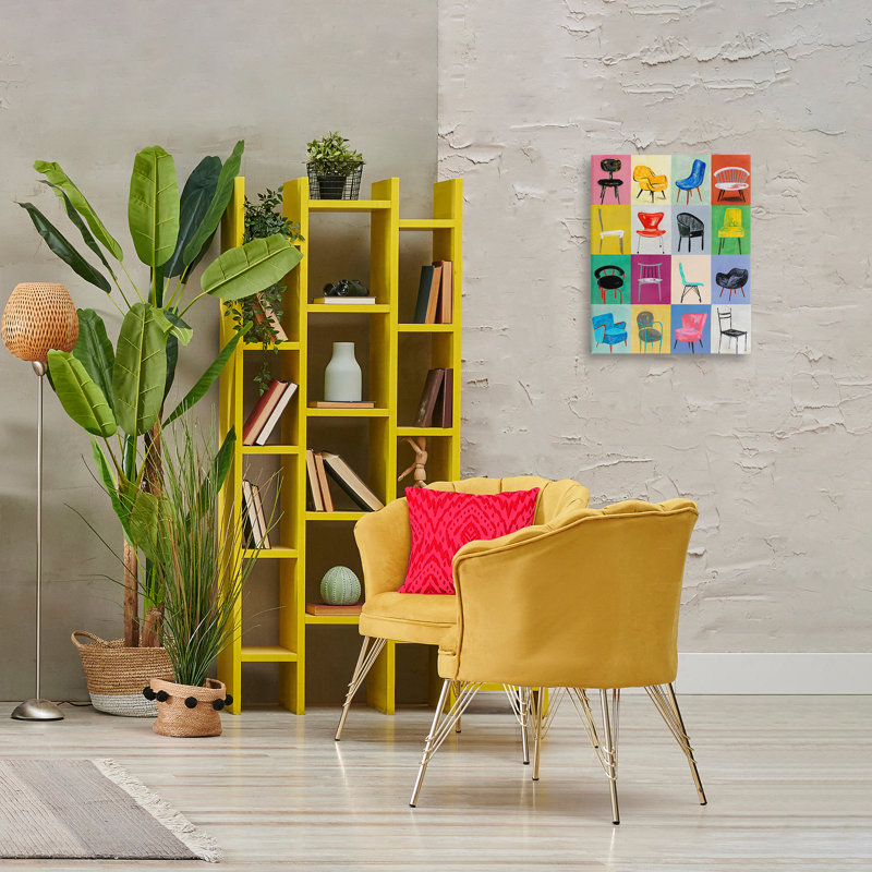 Art mural sur toile Bright Modern Chairs par Lorenzo Collective, H 20 po x l 16 po