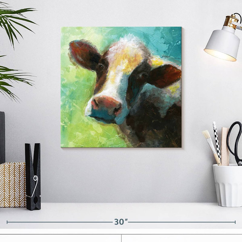 Vache excentrique colorée Brampt, H 16 po x l 16 po