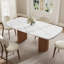 Table de salle à manger extensible 63-94,5 "moderne pour table de chevet en pierre frittée 4-10 avec base double en bois brun-1273867694