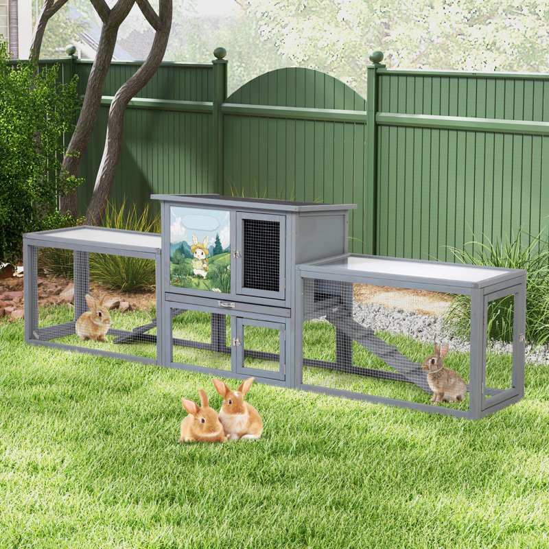 Cage à lapin 2 étages avec 2 couloirs