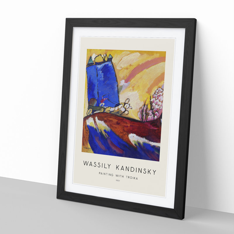 Painting with Troika by Wassily Kandinsky - Picture Frame Painting, Black, 36cm H x 27cm W x 2cm D