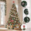 Arbre de Noël artificiel épinette enneigé, pré-décoré avec des pommes de pin et un pied pliable-422687687