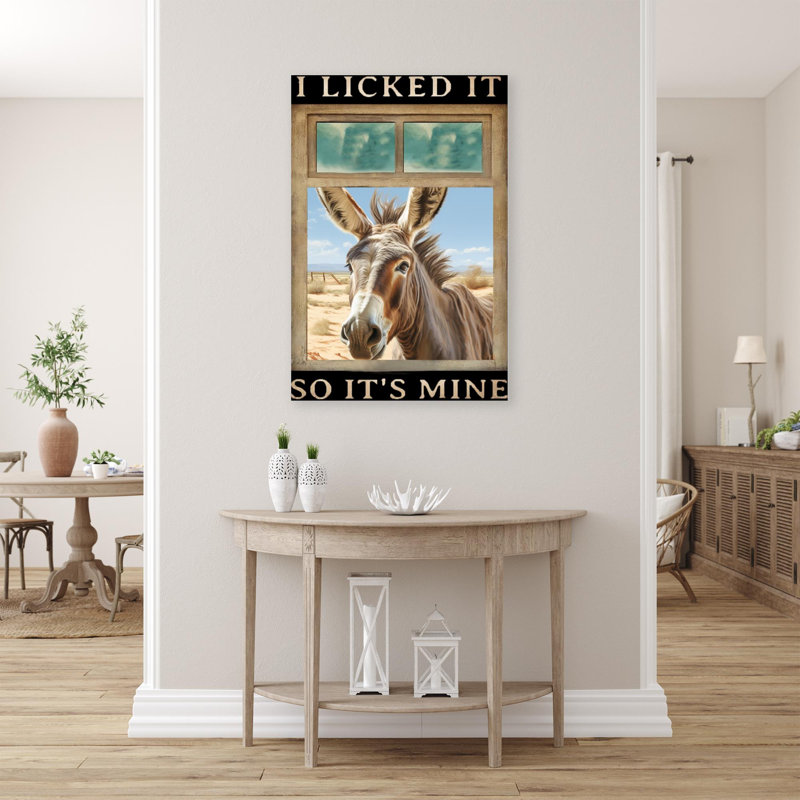 " Donkey I Licked It ", 36" H x 24" W x 1.25"D