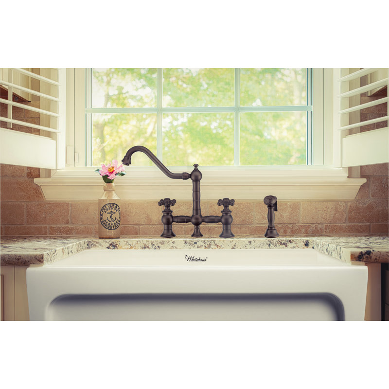 Robinet pont Whitehaus, Bronze huilé, Cross Handles