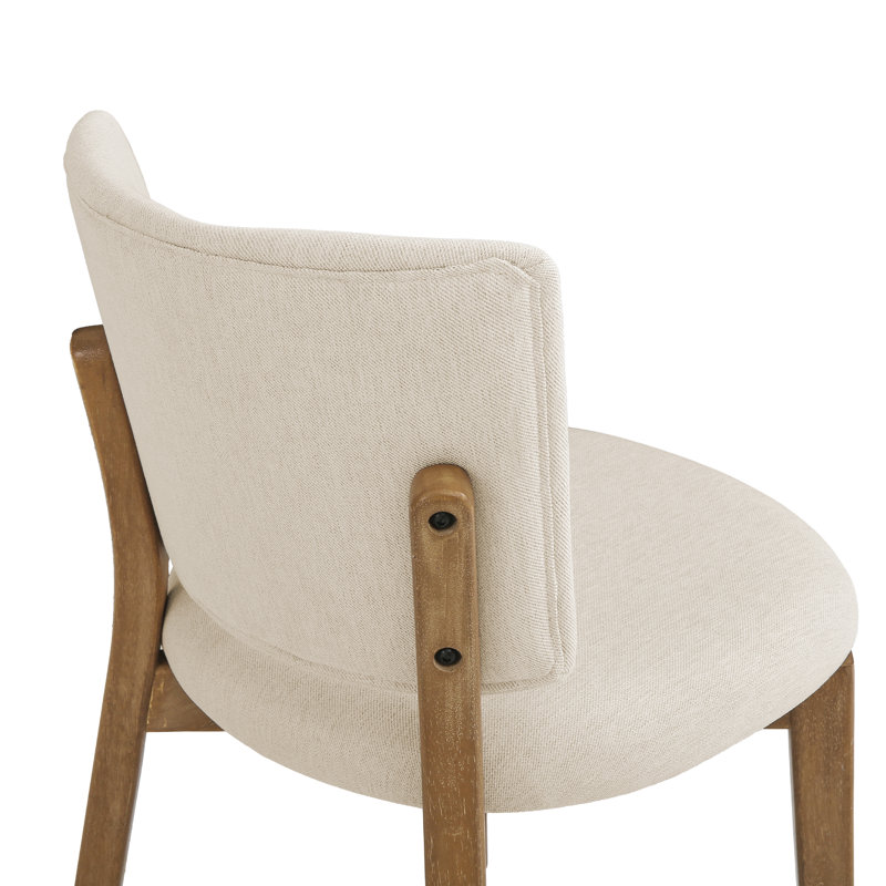 Chaise d'appoint rembourrée en bois massif Annika (ensemble de 4), 4, Bois naturel