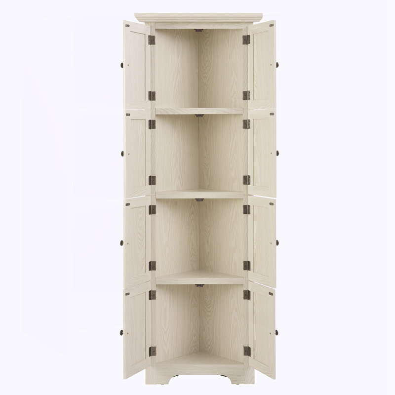 Corner Cabinet and Shelves, White