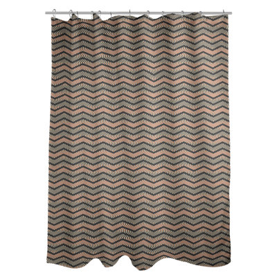 Rideau de douche simple à chevrons ondulés