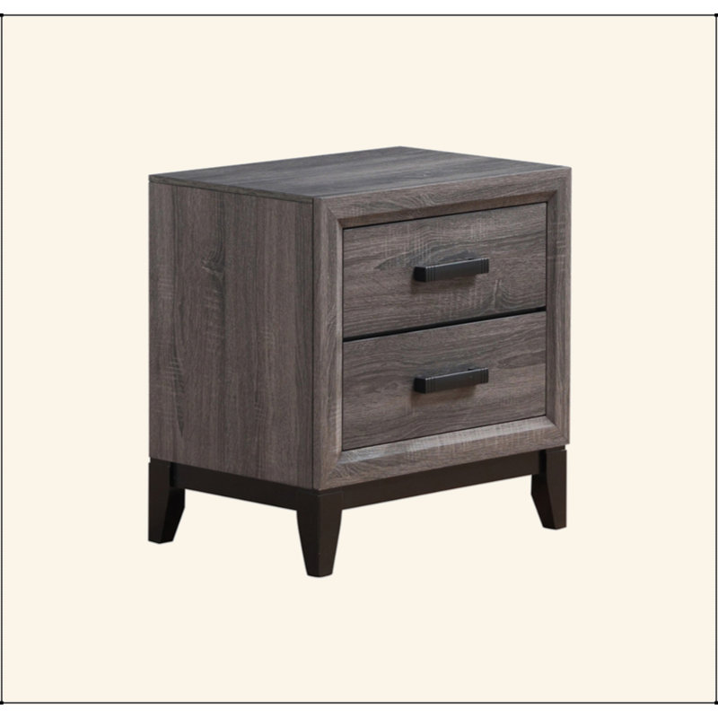 Élégante et sophistiquée table de chevet Mirage avec rangement spacieux et fabrication robuste, Noir/gris