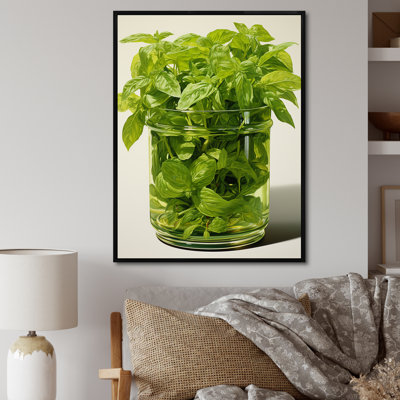 «Green Minimalist Herbal Harmony II - Floral Herbs», art mural