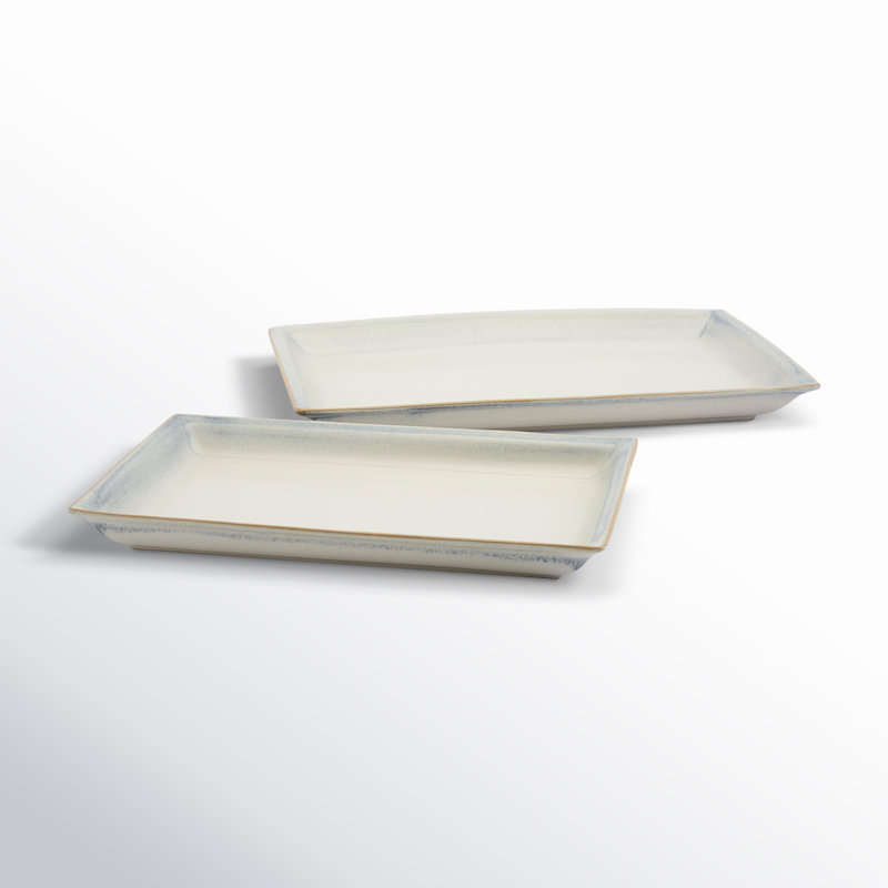 Hudson REACTIVE GLAZE 2PC RECTANGULAR PLATTERS