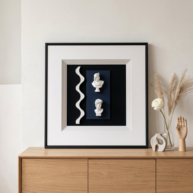 Art mural encadré avec motifs géométriques modernes