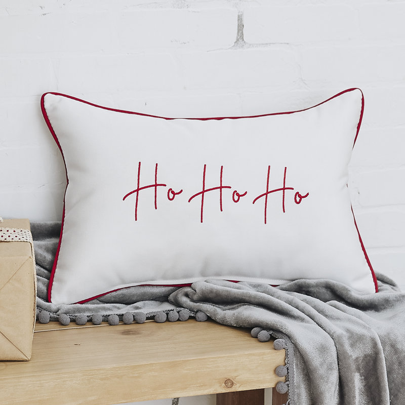 Housse et insert de coussin rectangulaire Ho Ho Ho, Toile Sunbrella® naturel