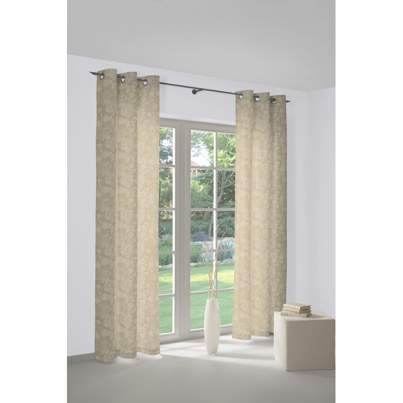 Micheal Opaque Curtains, With pleater tape, 145cm Width x 145cm Drop, Beige