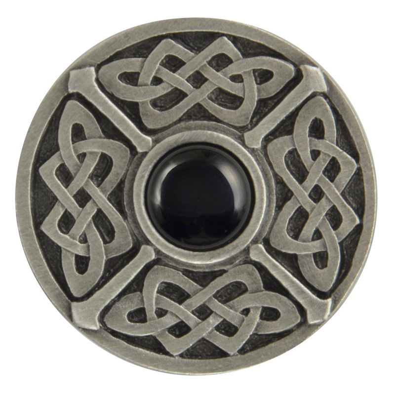 Jewel Mushroom Knob, Antique Pewter