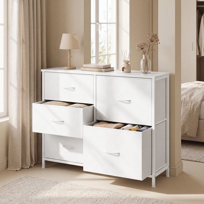 5 Drawer Storage Drawer, White