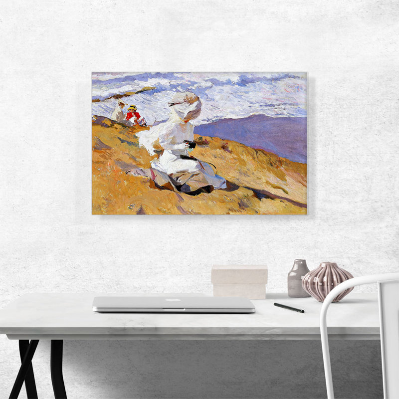" Capturing The Moment The Beach At Biarritz 1906 " by Joaquin Sorolla Y Bastida Painting Print, 18" H x 26" W x 1.5" D