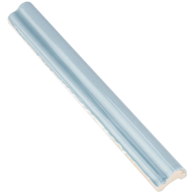 Newport 10" x 1" Ceramic Quarter Round Tile Trim, Light Blue