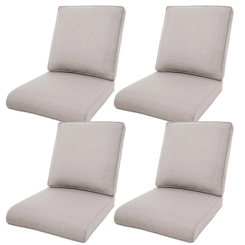 Allo Pillow And Cushion Set Deep Seat Indoor/Outdoor Water-Resistant- 25" X 22" X 4", Beige, 4