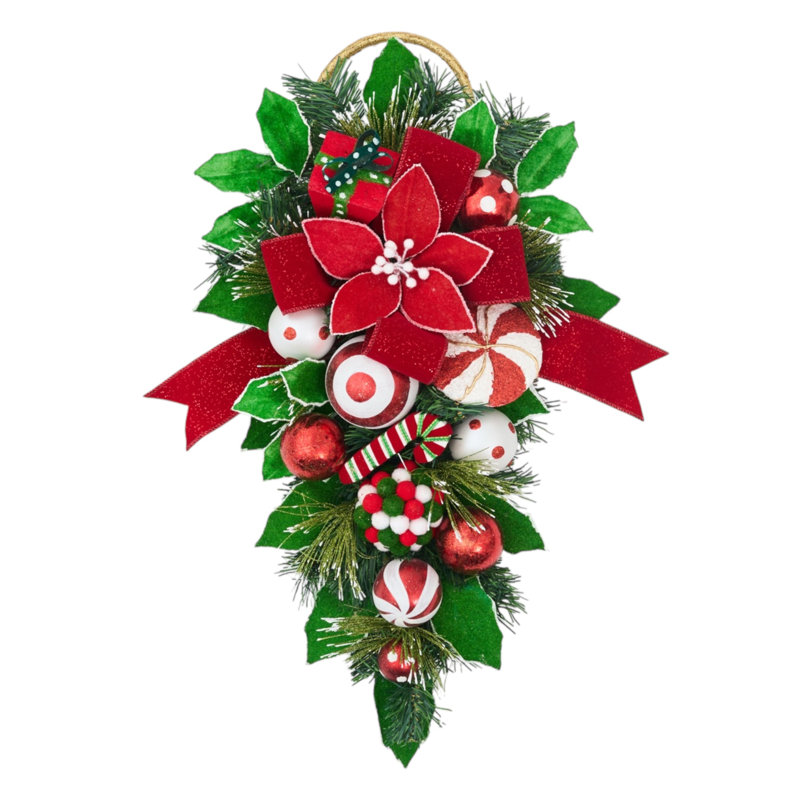 Ornement de Noël en forme de goutte de menthe poivrée